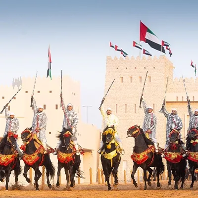cavalry-horsemen-swords-fort-national-day-parade-uae