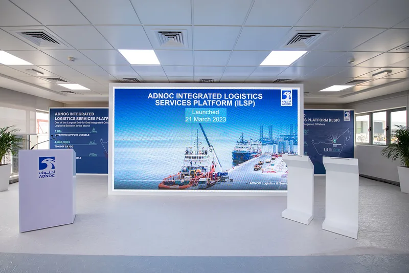 adnoc-ls-ilsp-launch-led-stage-lecterns-abu-dhabi-2023