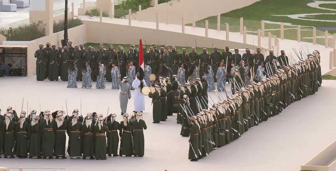 al-wathba-tribal-parade-green-guards-flag-ceremony-2024